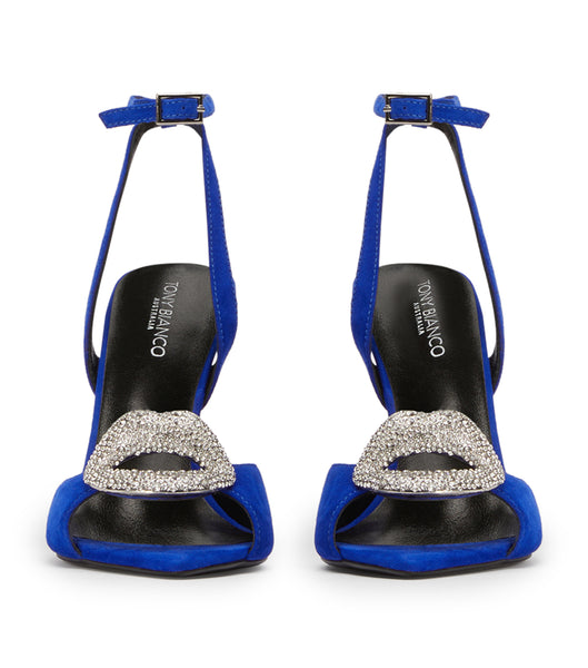 Azure Tony Bianco Moshi Azure Suede 10.5cm Bling Heels | EILVG57873