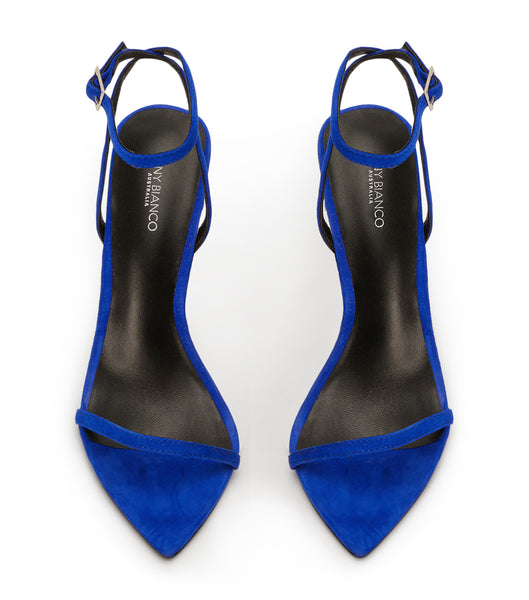 Azure Tony Bianco Myra Azure Suede 10.5cm Bling Heels | ILCVG73854