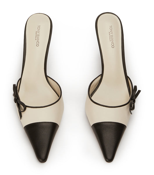 Beige / Black Tony Bianco Shirley Bone/Black 8cm Event Heels | QILUV86659