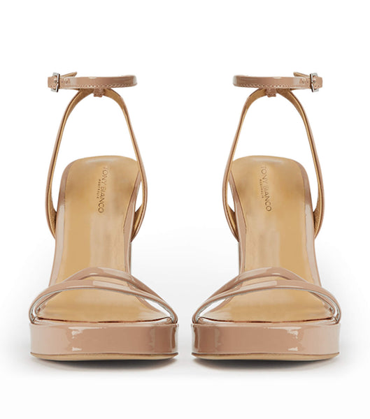 Beige Tony Bianco Dandy Coco Patent 11.5cm Strappy Heels | ILIIZ68095