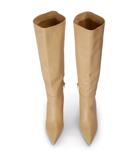 Beige Tony Bianco Drake Butter Nappa 9.5cm Mid Calf Boots | ZILMJ60495