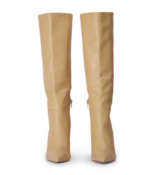 Beige Tony Bianco Drake Butter Nappa 9.5cm Mid Calf Boots | ZILMJ60495