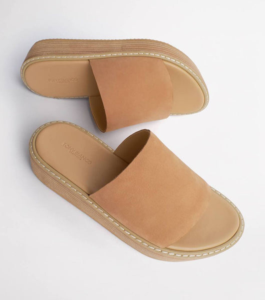 Beige Tony Bianco Elke Caramel 4.5cm Slides | DILVO99686