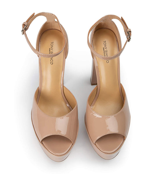 Beige Tony Bianco Jayze Coco Patent 14cm Platform Shoes | AILWC11734