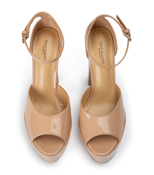 Beige Tony Bianco Jayze Nude Patent 14cm Platform Shoes | ILEGJ99778