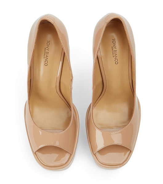 Beige Tony Bianco Jolee Nude Patent 15cm Platform Shoes | ILZPD21818