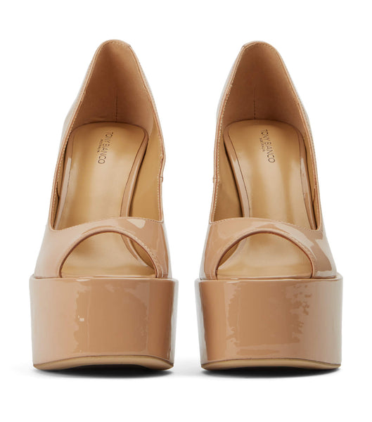 Beige Tony Bianco Jolee Nude Patent 15cm Platform Shoes | ILZPD21818