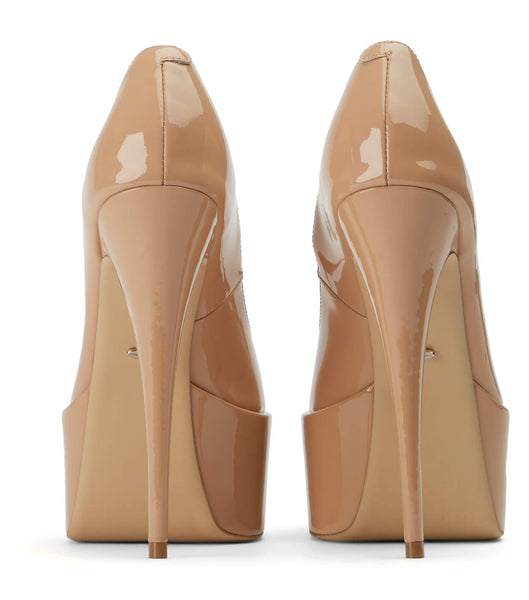 Beige Tony Bianco Jolee Nude Patent 15cm Platform Shoes | ILZPD21818