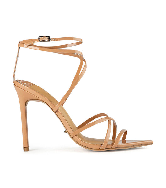 Beige Tony Bianco Marcy Nude Patent 10.5cm Strappy Heels | XILGW29826