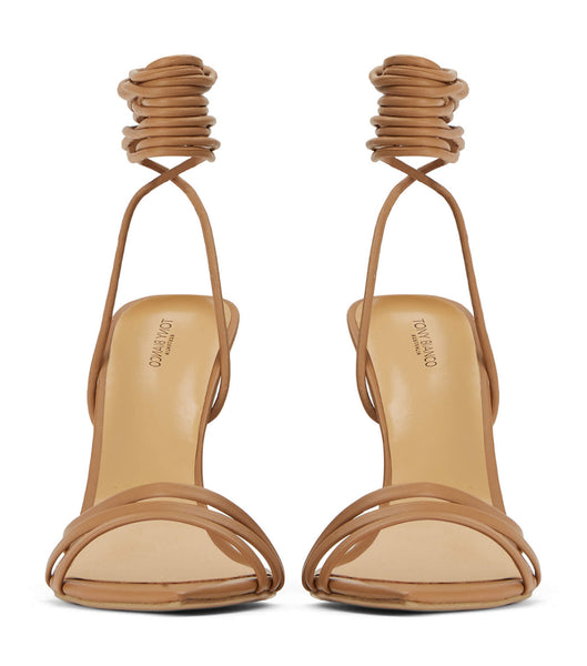 Beige Tony Bianco Mavis Caramel Venice 10.5cm Strappy Heels | EILHC70543