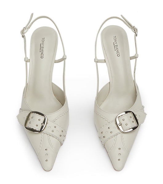 Beige Tony Bianco Sadie Bone Venice 8cm Low Heels | ILIIZ67427