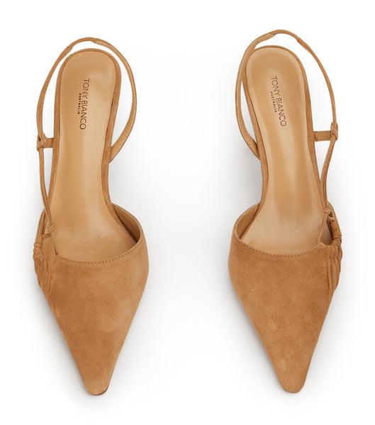 Beige Tony Bianco Sakai Butterscotch Suede 8cm Event Heels | EILHC14481