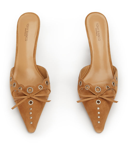 Beige Tony Bianco Shae Butterscotch Suede 8cm Court Shoes | ILEAH26708