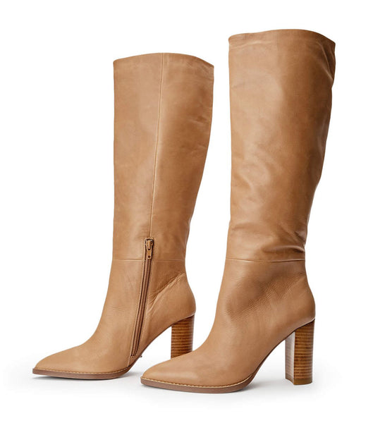 Beige Tony Bianco Skyla Caramel Venice 9cm Knee High Boots | ILXMI12524