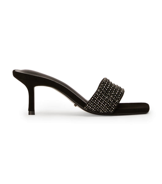 Black Tony Bianco Amos Black Crystal/Black Suede 6.5cm Bling Heels | FILHY78073