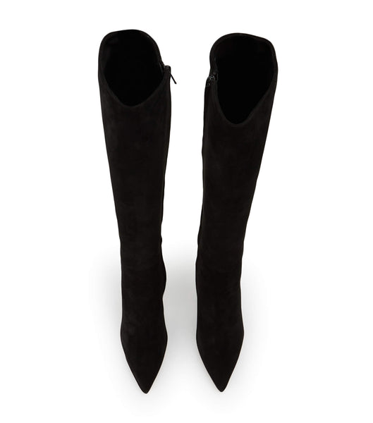 Black Tony Bianco Apollo Black Suede 10.5cm Knee High Boots | BILSO24219