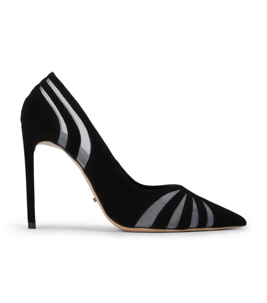 Black Tony Bianco Arrow Black Suede 10.5cm Stiletto Heels | ILCIF40987