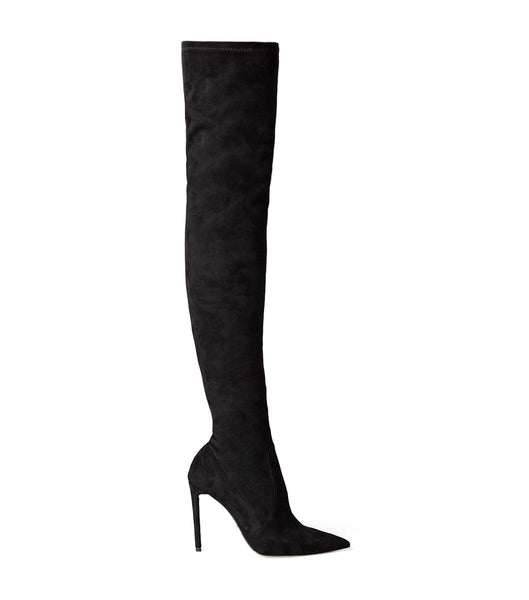 Black Tony Bianco Avah Black Stretch Suede 10.5cm Stiletto Boots | ILJVR86163