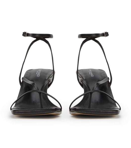 Black Tony Bianco Avi Black Nappa 6.5cm Strappy Heels | ILIIZ52574