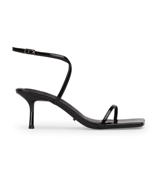 Black Tony Bianco Axent Black Patent 6.5cm Strappy Heels | ZILMJ98306