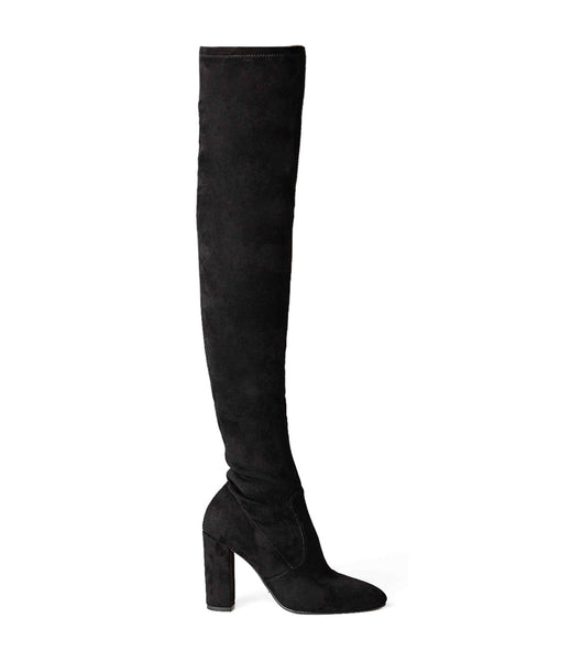 Black Tony Bianco Bloom Black Stretch Suede 9.5cm Heeled Boots | EILHC73795