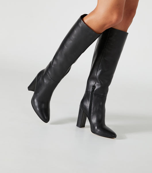 Black Tony Bianco Boss Black Como 9.5cm Knee High Boots | MILFT75967