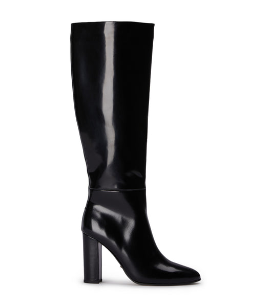 Black Tony Bianco Boss Black Hi Shine 9.5cm Mid Calf Boots | AILDF41663