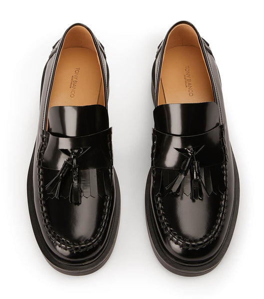 Black Tony Bianco Colt Black Hi Shine 4.5cm Loafers | XILGW37461