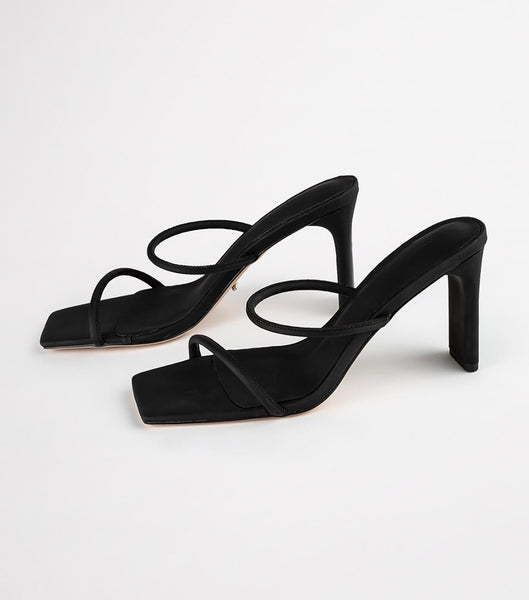 Black Tony Bianco Concord Black Galaxy 8.5cm Strappy Heels | BILSD32919