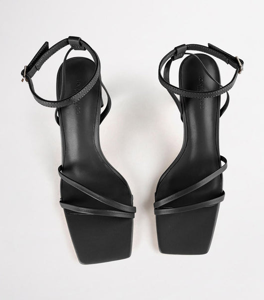 Black Tony Bianco Corso Black Nappa 8.5cm Strappy Heels | MILFT52879