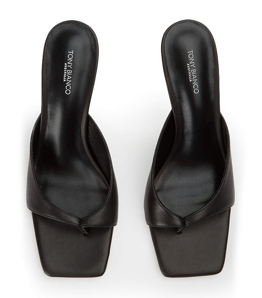 Black Tony Bianco Crystle Black Como 8.5cm Thong Sandals | YILVQ46432