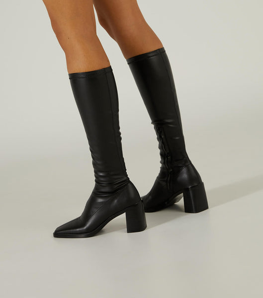 Black Tony Bianco Damon Black Venezia 7.5cm Knee High Boots | XILBH58750