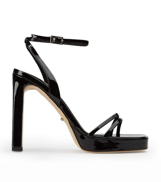 Black Tony Bianco Dandy Black Patent 11.5cm Strappy Heels | ILJBT47952