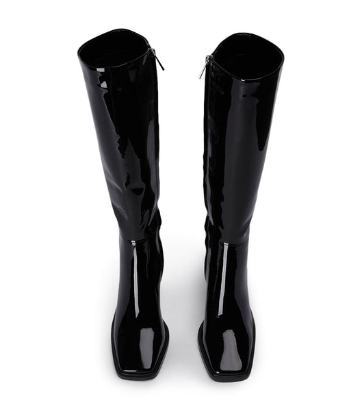 Black Tony Bianco Darby Black Patent 7.5cm Knee High Boots | FILUI19376