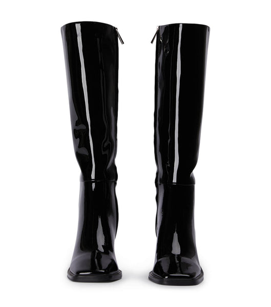 Black Tony Bianco Darby Black Patent 7.5cm Knee High Boots | FILUI19376