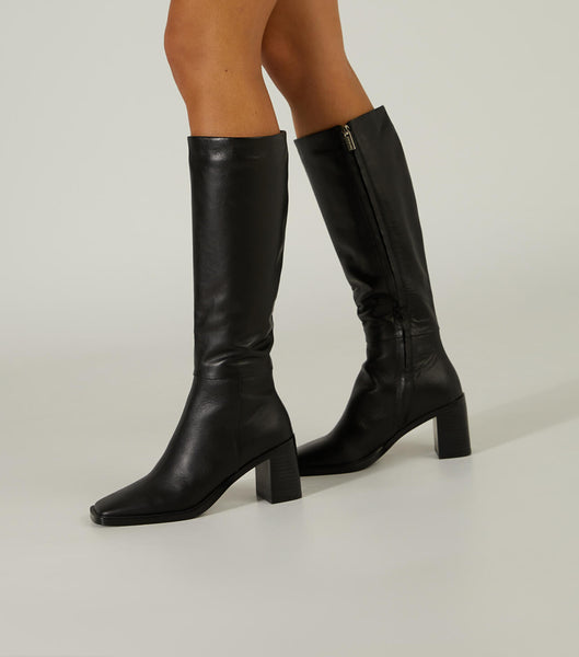 Black Tony Bianco Darby Black Venice 7.5cm Mid Calf Boots | DILKV71403