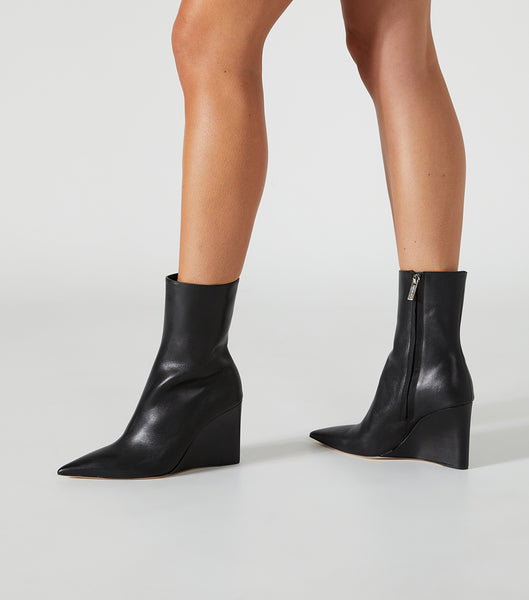 Black Tony Bianco Dasha Black Como 9.5cm Heeled Boots | SILVO45955