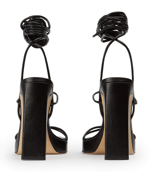 Black Tony Bianco Deon Black Nappa 11.5cm Block Heels | ILQAV50444