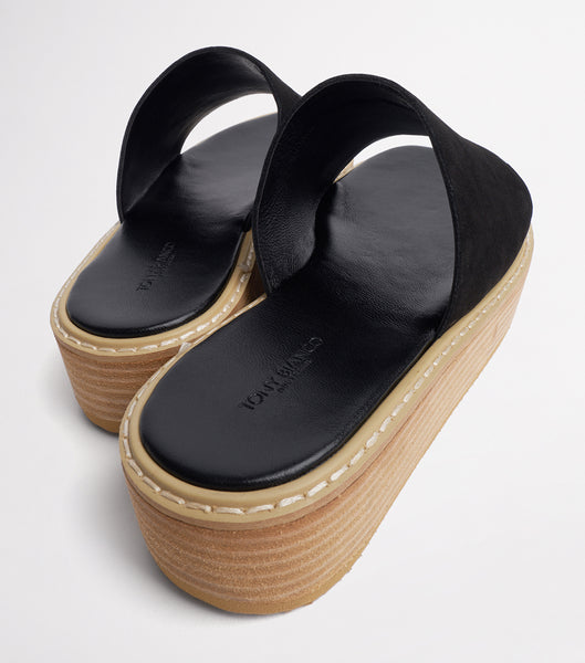 Black Tony Bianco Elke Black 4.5cm Flat Sandals | ILDYB39931