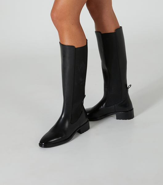 Black Tony Bianco Emrata Black Como 4cm Knee High Boots | BILSO23592