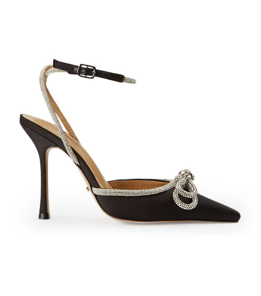 Black Tony Bianco Eros Black Satin 10.5cm Bridal Heels | GILEC68442