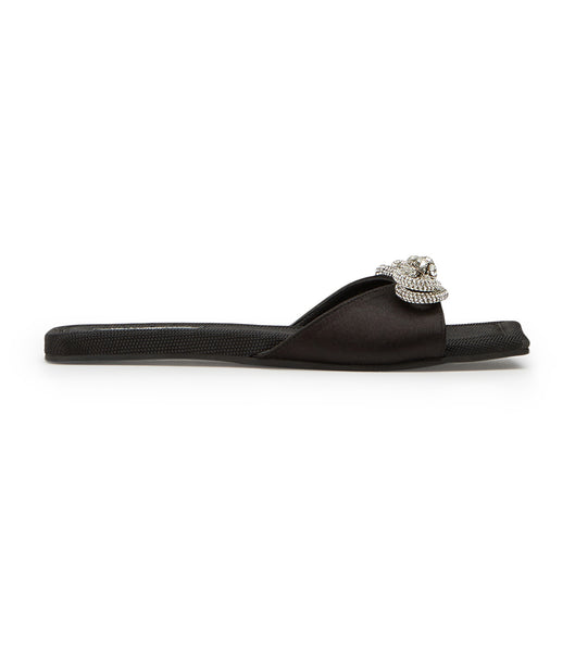 Black Tony Bianco Esta Black Satin 1.5cm Sandals | ILDYB17679