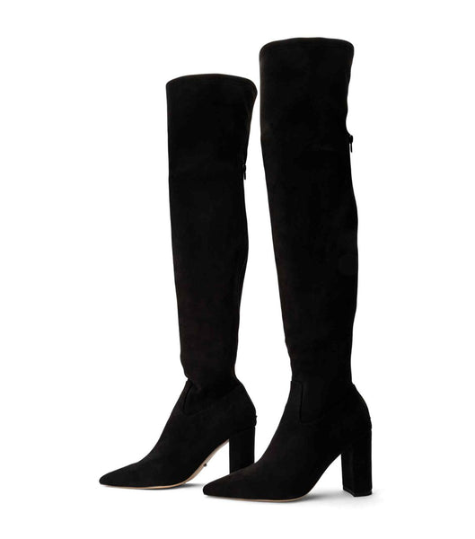 Black Tony Bianco Estella Black Stretch Suede 8.5cm Stretch Boots | MILFT46606