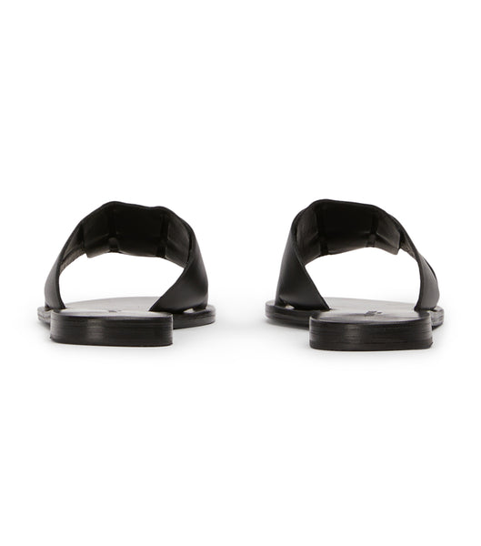 Black Tony Bianco Force Black 1cm Flat Sandals | SILVO29438