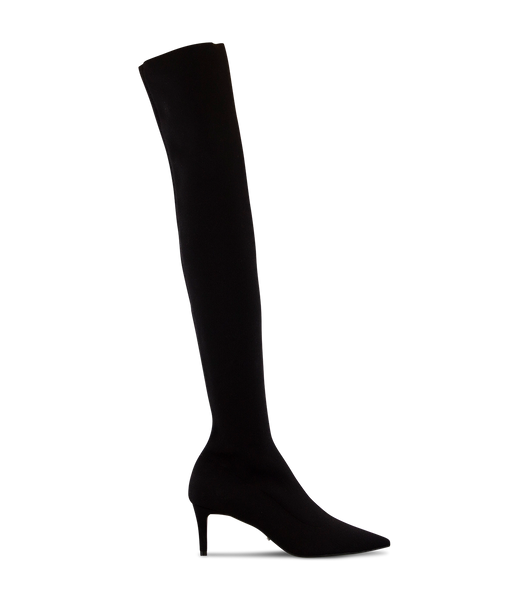 Black Tony Bianco Gracie Black Sock Knit 6.5cm Stiletto Boots | GILEC18817