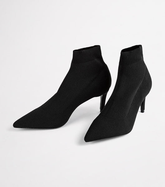 Black Tony Bianco Gwen Black Sock Knit 6.5cm Ankle Boots | ZILMJ92227