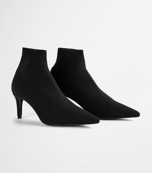 Black Tony Bianco Gwen Black Sock Knit 6.5cm Ankle Boots | ZILMJ92227