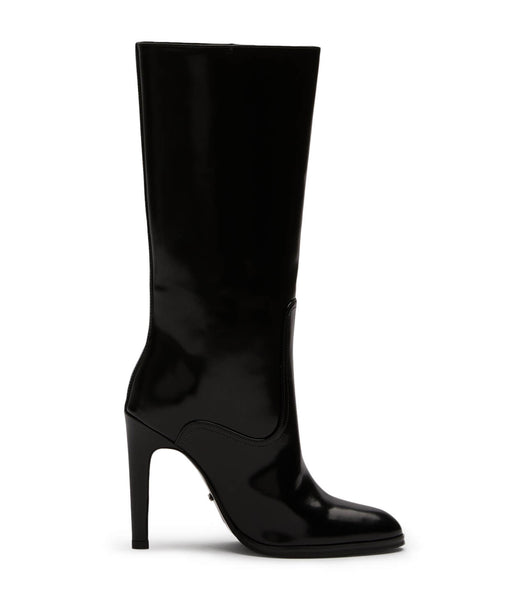 Black Tony Bianco Hadley Black Hi Shine 10.5cm Mid Calf Boots | XILBH12988