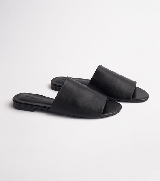 Black Tony Bianco Havier Black Sheep Nappa 1cm Sandals | DILVO95254