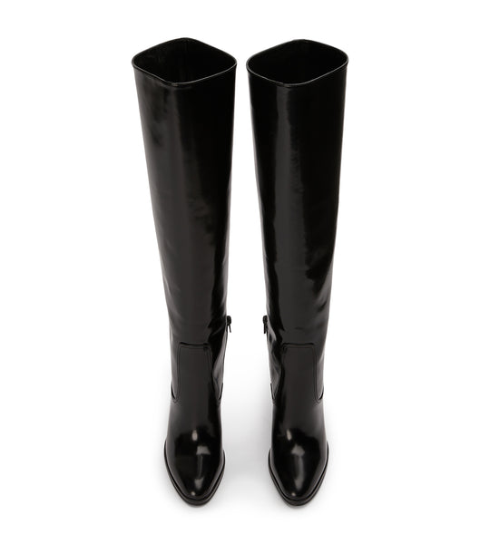 Black Tony Bianco Hot Black Hi Shine 10.5cm Heeled Boots | ILDYB58533